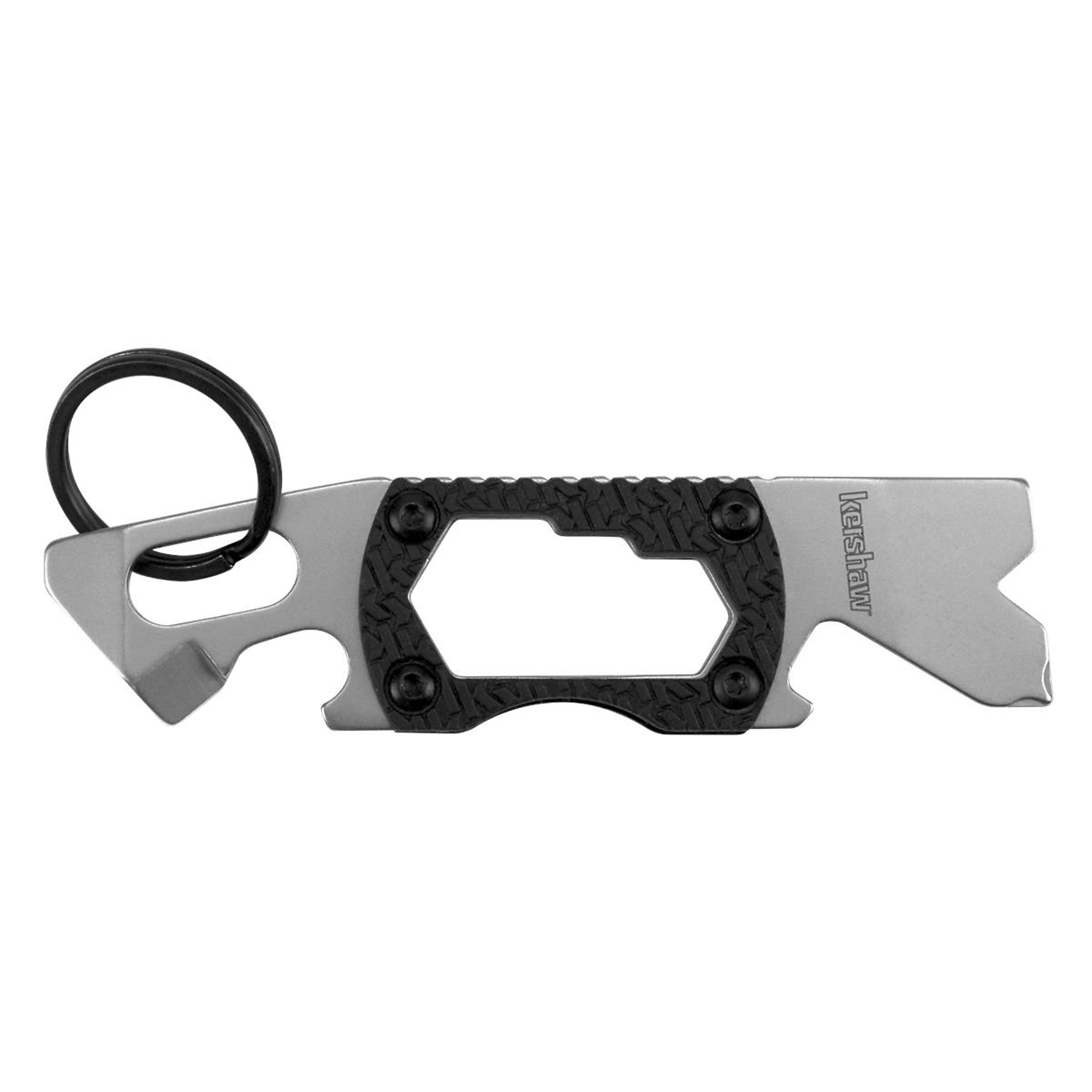 Kershaw PT-2 Keychain Multi-Tool — 3.25in., 8Cr13MoV Steel, Bottle Opener, Pry Bar, Screwdriver Tips, Hex Drives, Model# KER8810X